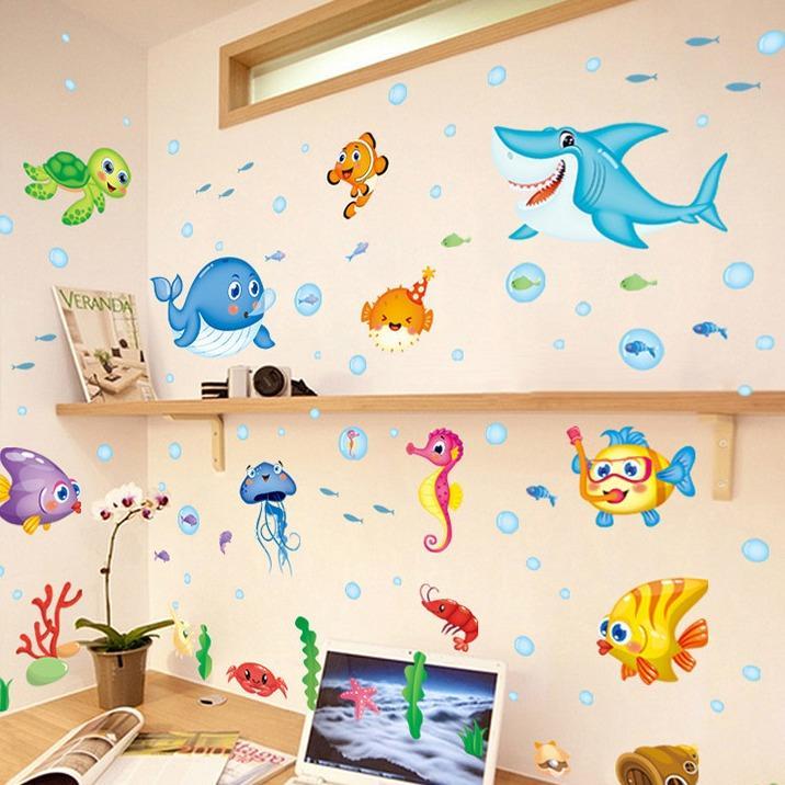 Decal dán tường Sticker Tranh Dán Tường - Động vật biển -XL7206-kiddecals