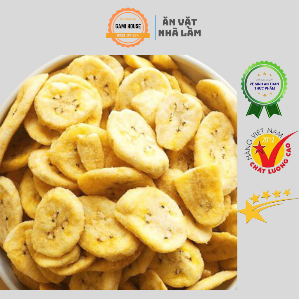 Chuối sấy khô tự nhiên không đường chuối sấy giòn nhà làm hũ 300g - đồ ăn vặt nhà làm