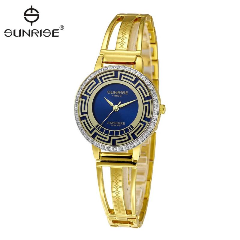 Đồng hồ nữ lắc tay Sunrise 9948AA Fullbox kính Sapphire chống xước (Blue Vàng)