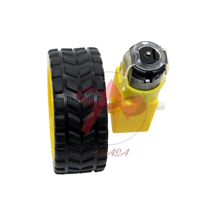 Động cơ dc giảm tốc vàng kèm bánh xe
