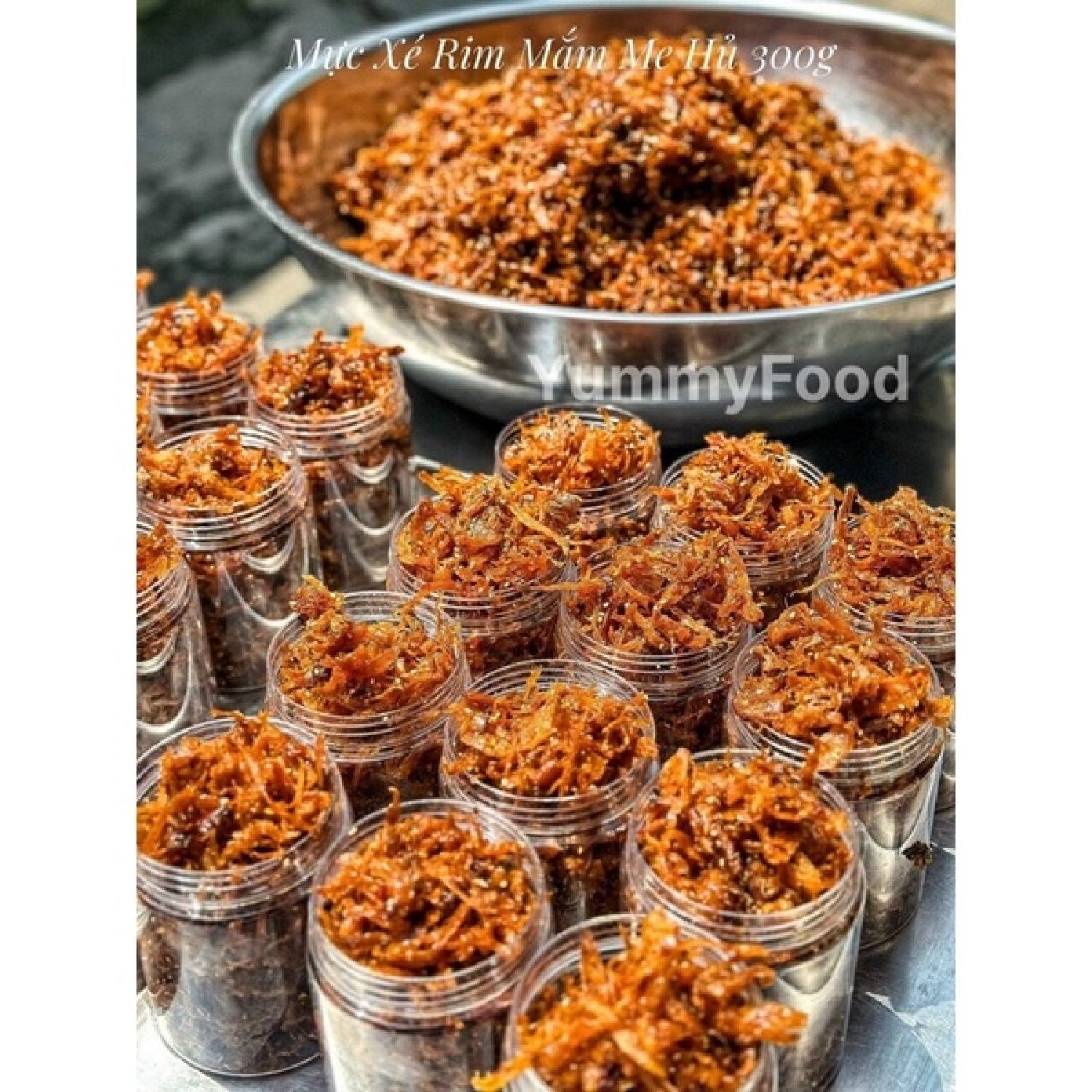Mực Xé Rim Mắm Me - (300gr/ Hủ)