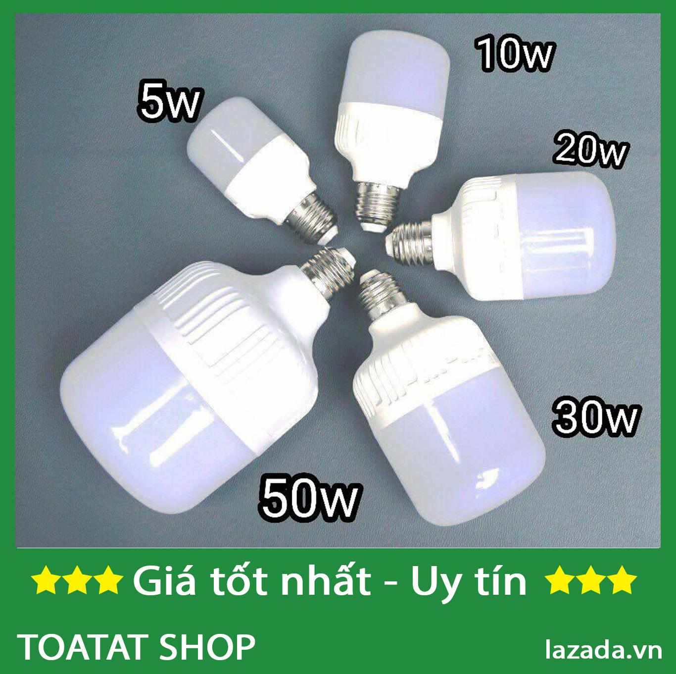 [Combo Sĩ] Bộ 10 Bóng đèn led trụ 50w (trắng)
