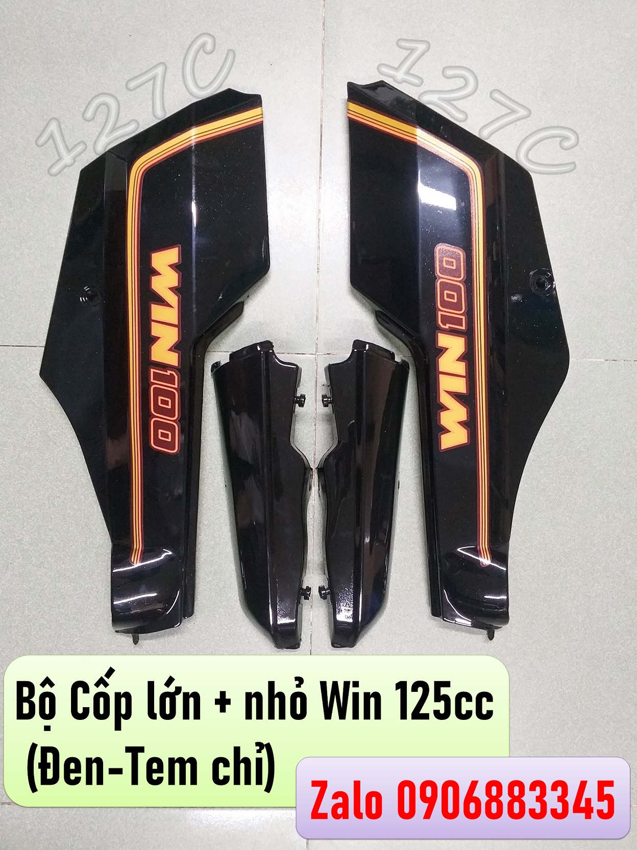 [HCM] Bộ Cốp lớn + nhỏ Win 125cc (Đen/ Có tem hoặc không tem)