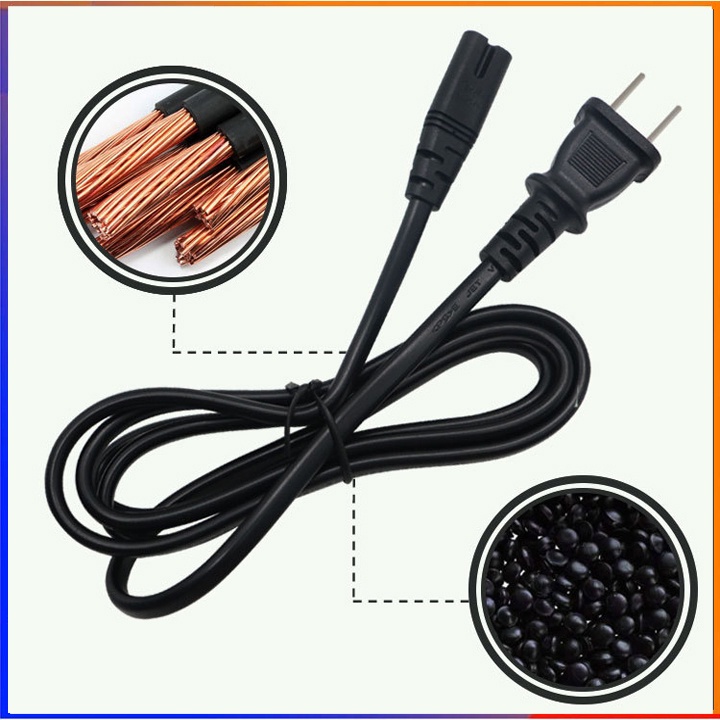 Cáp nguồn, dây sạc đầu chui số 8 dùng cho loa kéo, đèn sạc, quạt sạc