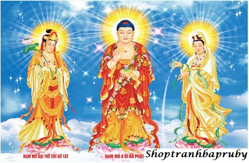 [HCM]Tranh đính đá Tam Thế Phật LG1190 kích thước 130 x 90 cm