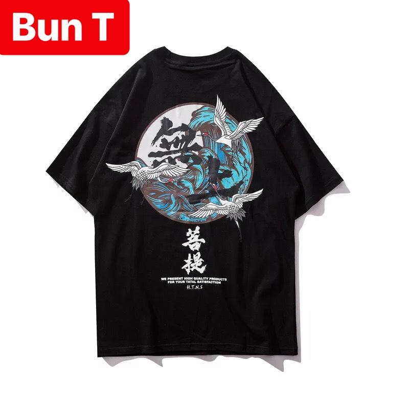 ÁO THUN NAM NỮ CON HẠC FORM RỘNG TAY LỠ HÀN QUỐC CÁ TÍNH SÀNH ĐIỆU VẢI DÀY MIN - TRANG BUN FASHION