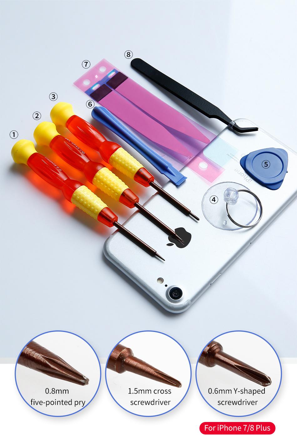 Dụng cụ thay pin Iphone 8/ 8 Plus Baseus 8 món