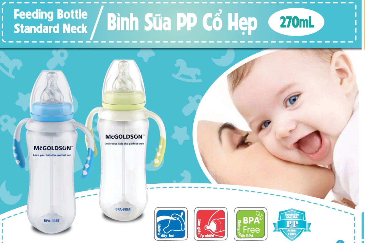 [HCM]Bình sữa PP cổ hẹp McGOLDSON 270ml