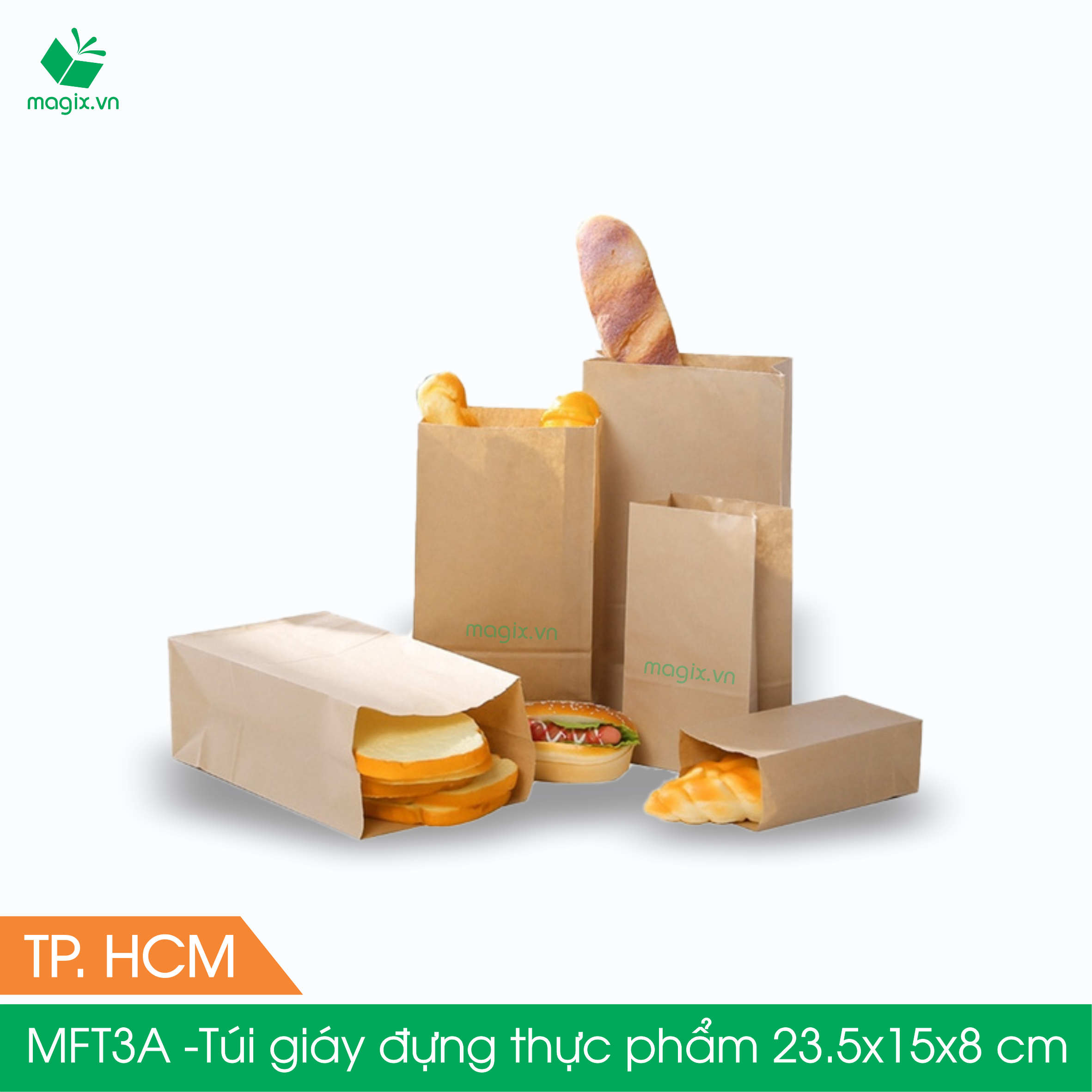 MFT3A - 23.5x15x8 cm - 500 Túi đựng thực phẩm - Túi đựng đồ ăn