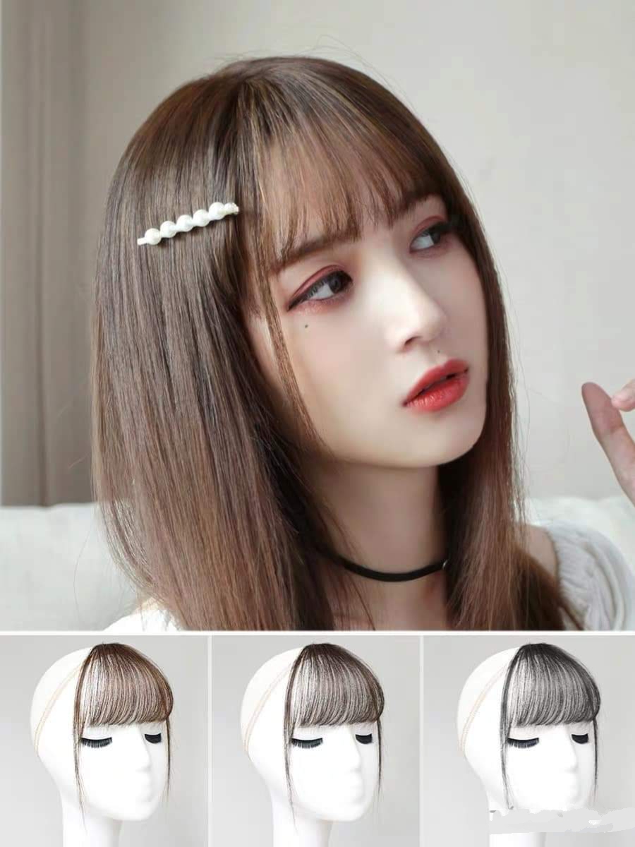 [ hàng hót, tóc thật 100% ] tóc giả nữ, tóc mái giả, tóc mái thưa tóc thật, tóc mái thưa hàn quốc