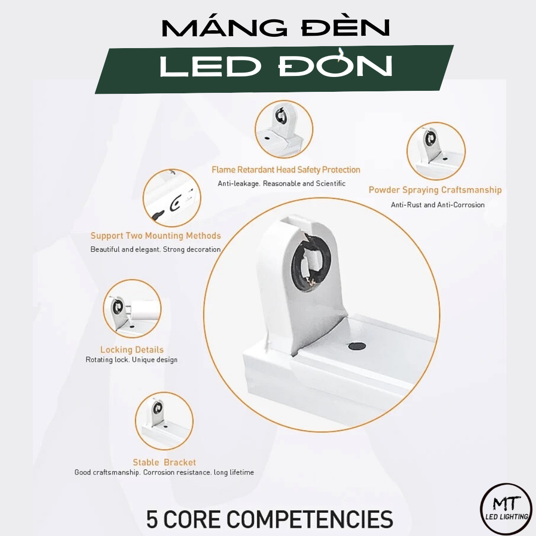 Máng đèn led đơn 1,2m - máng đèn led 1m2