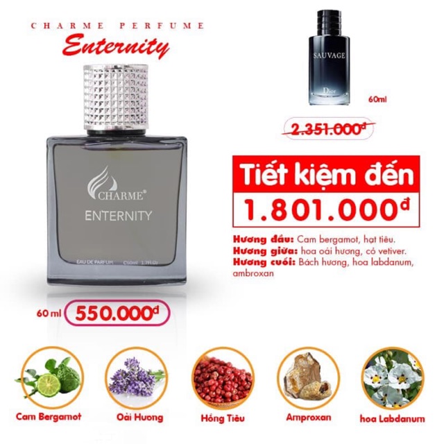 [HCM]Nước Hoa Nam EnTer-nity 60ml