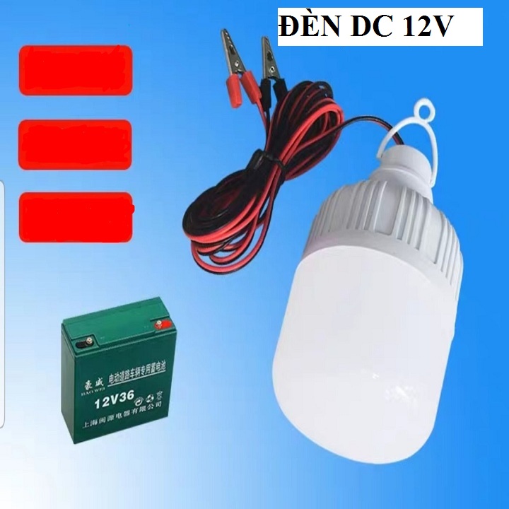 bóng đèn|bong den|bóng đèn 20W 12V đến 85v DC siêu sáng có đầu kẹp cá sấu tiện dụng