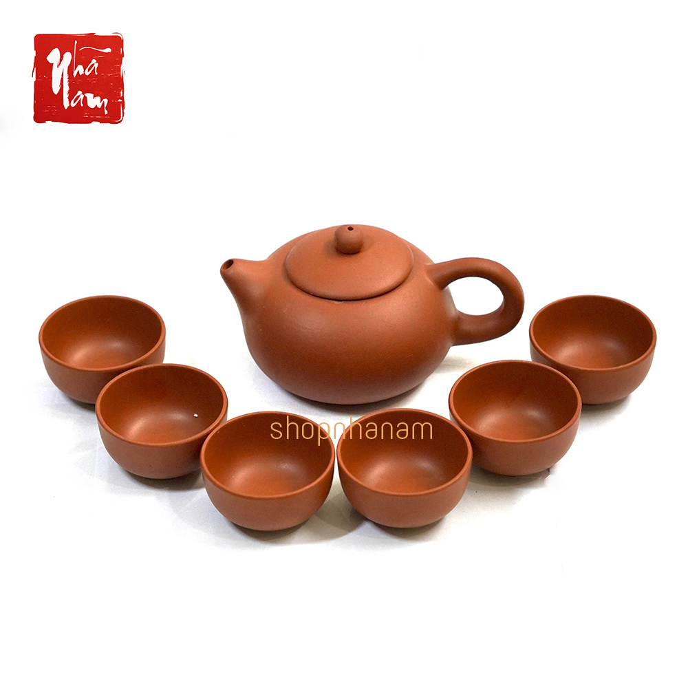 Bộ ấm chén uống trà gốm sứ tử sa tinh hoa trà đạo - Phong Thủy Nhã Nam / Có 4 màu: Nâu lòng nâu, đen lòng đen, Nâu lòng trắng, Đen lòng trắng