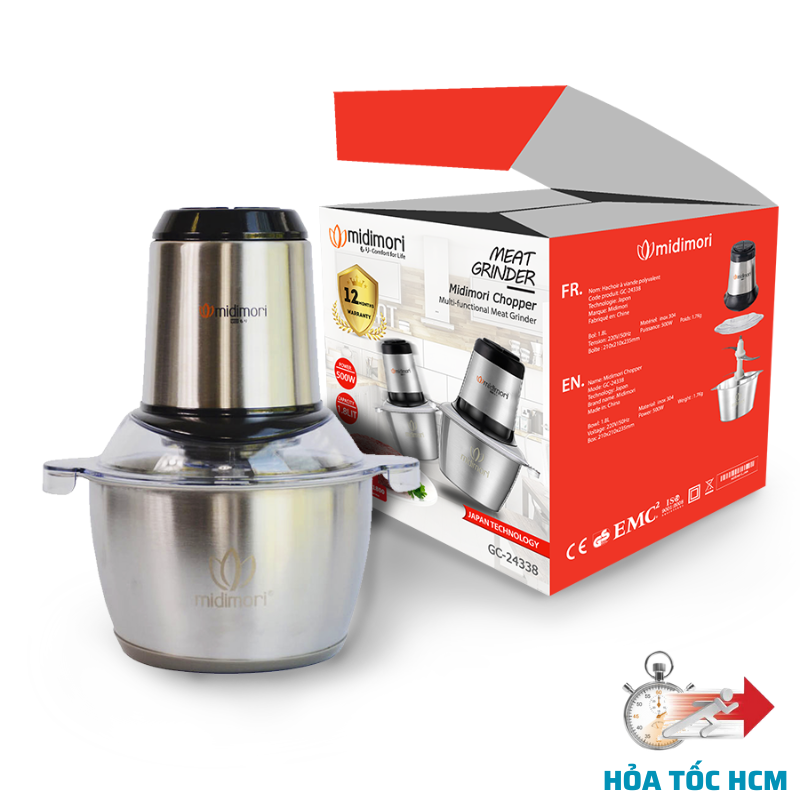 Máy xay thịt - cối xay inox không rỉ 2L