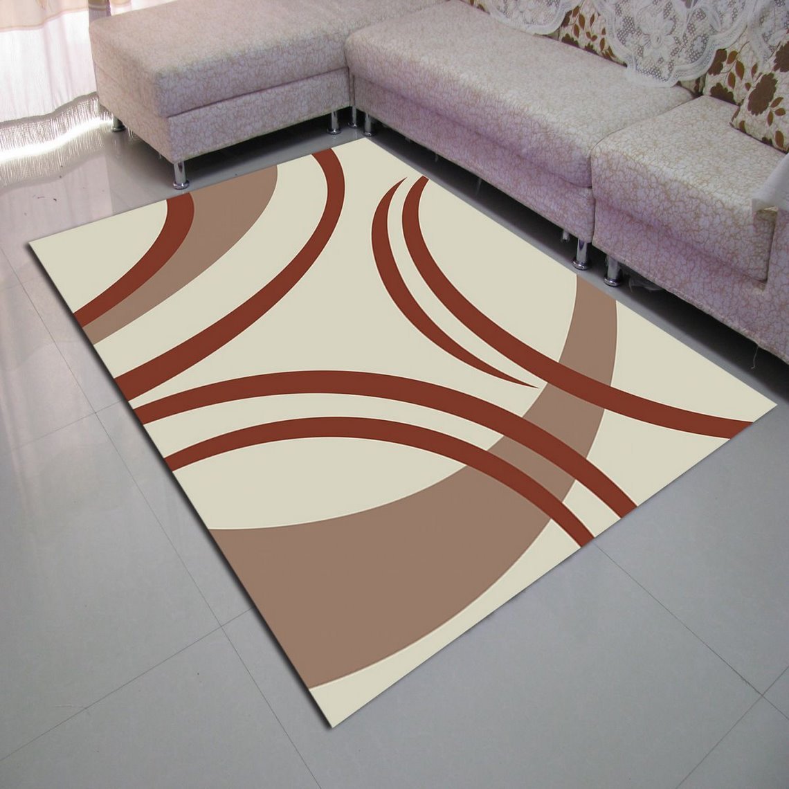 Thảm nhung 3D màu nâu lớn TSN16 (120 x160cm)