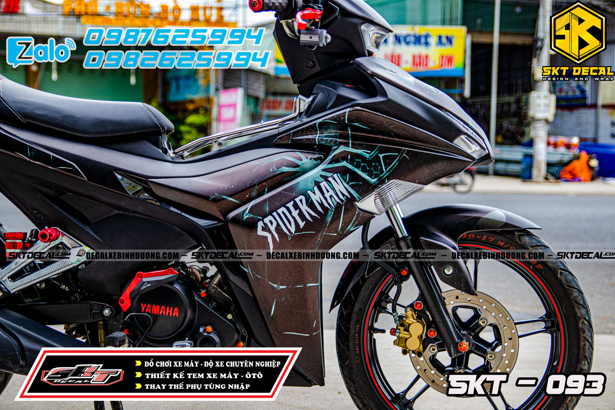 tem trùm exciter 155 xám đen nhện