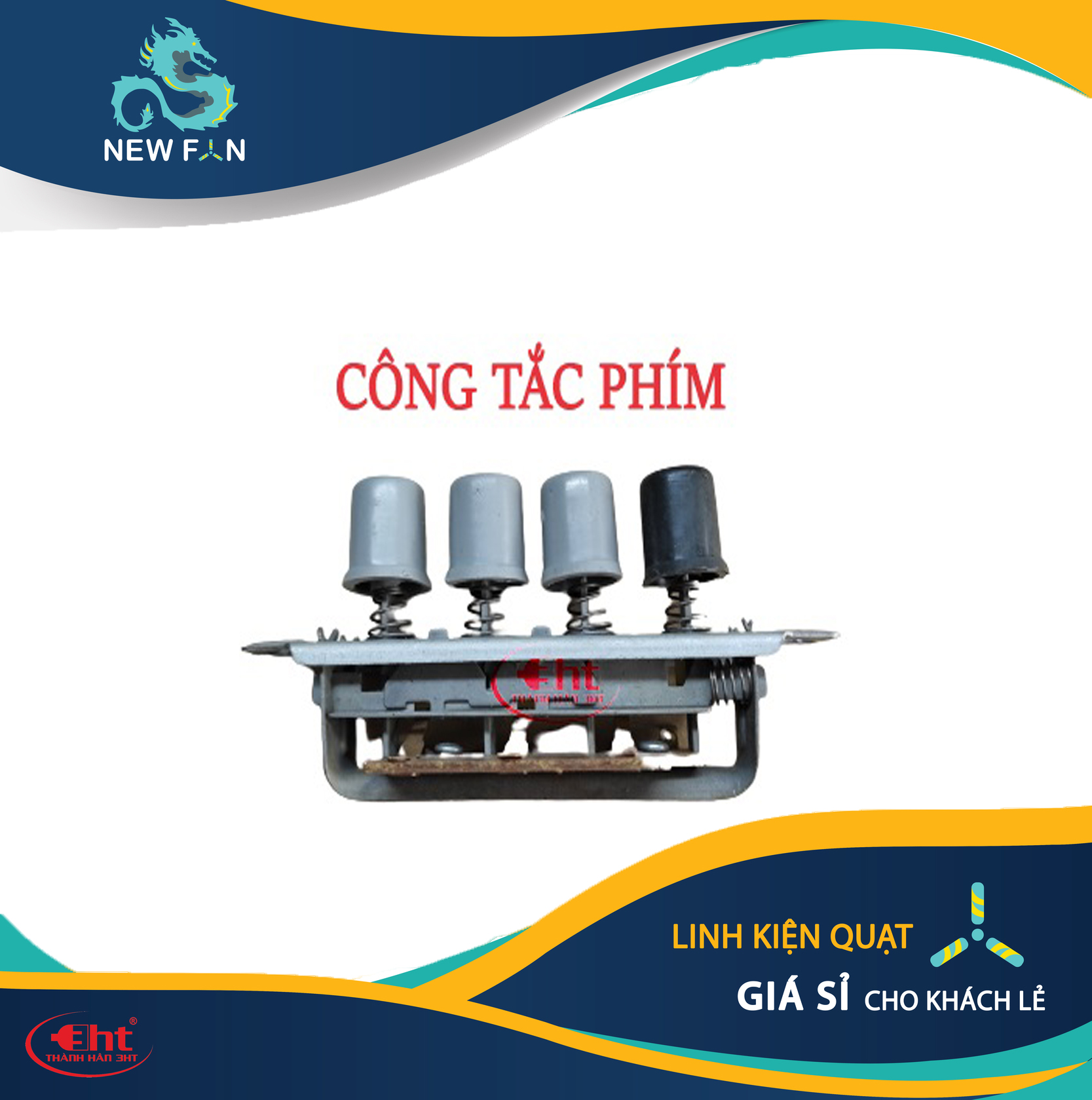 [HCM]Công tắc quạt bàn 4 nút 5 nút nhấn - 3HT
