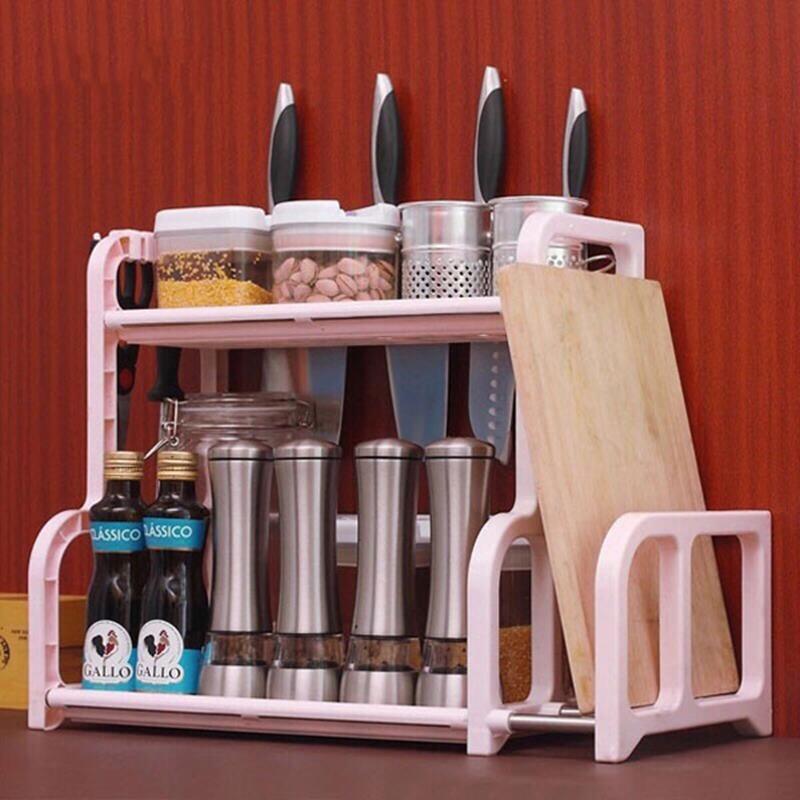 Kệ gia vị có khe để thớt kèm ống đũa