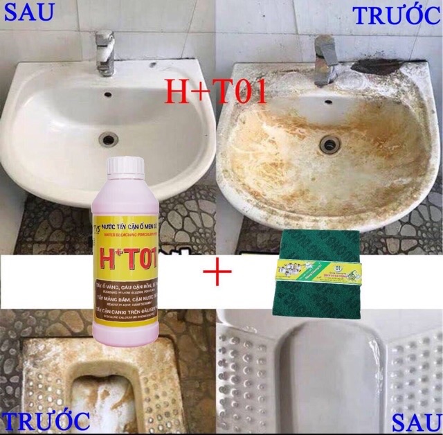 Tẩy ố men sứ bồn cầu
