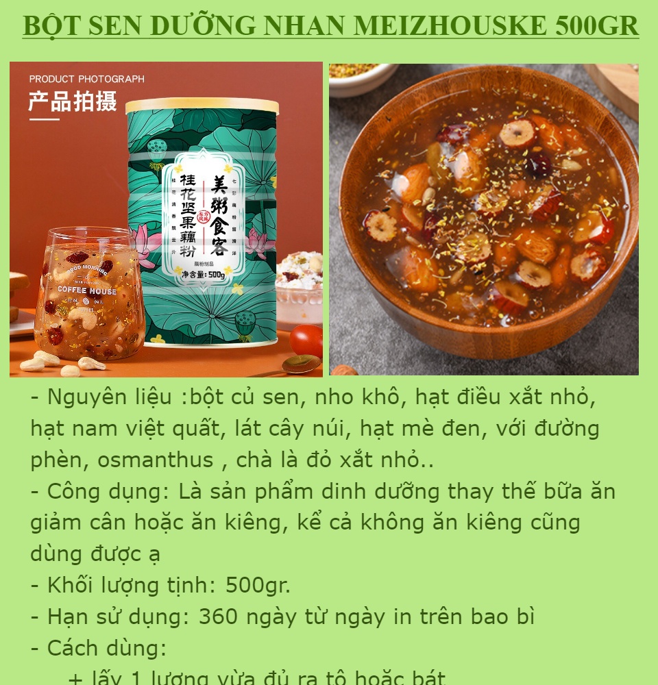 Bột Củ Sen Mix Hạt Dinh Dưỡng, Dưỡng Nhan, Ăn Kiêng M2