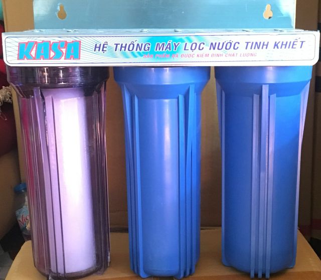 Bộ lọc nước sinh hoạt  kích thước 10inch (gồm cốc, lõi, tay vặn, pat treo đầy đủ)