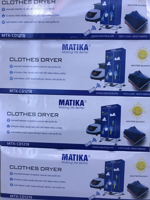 Tủ sấy quần áo Matika MTK-CD1218