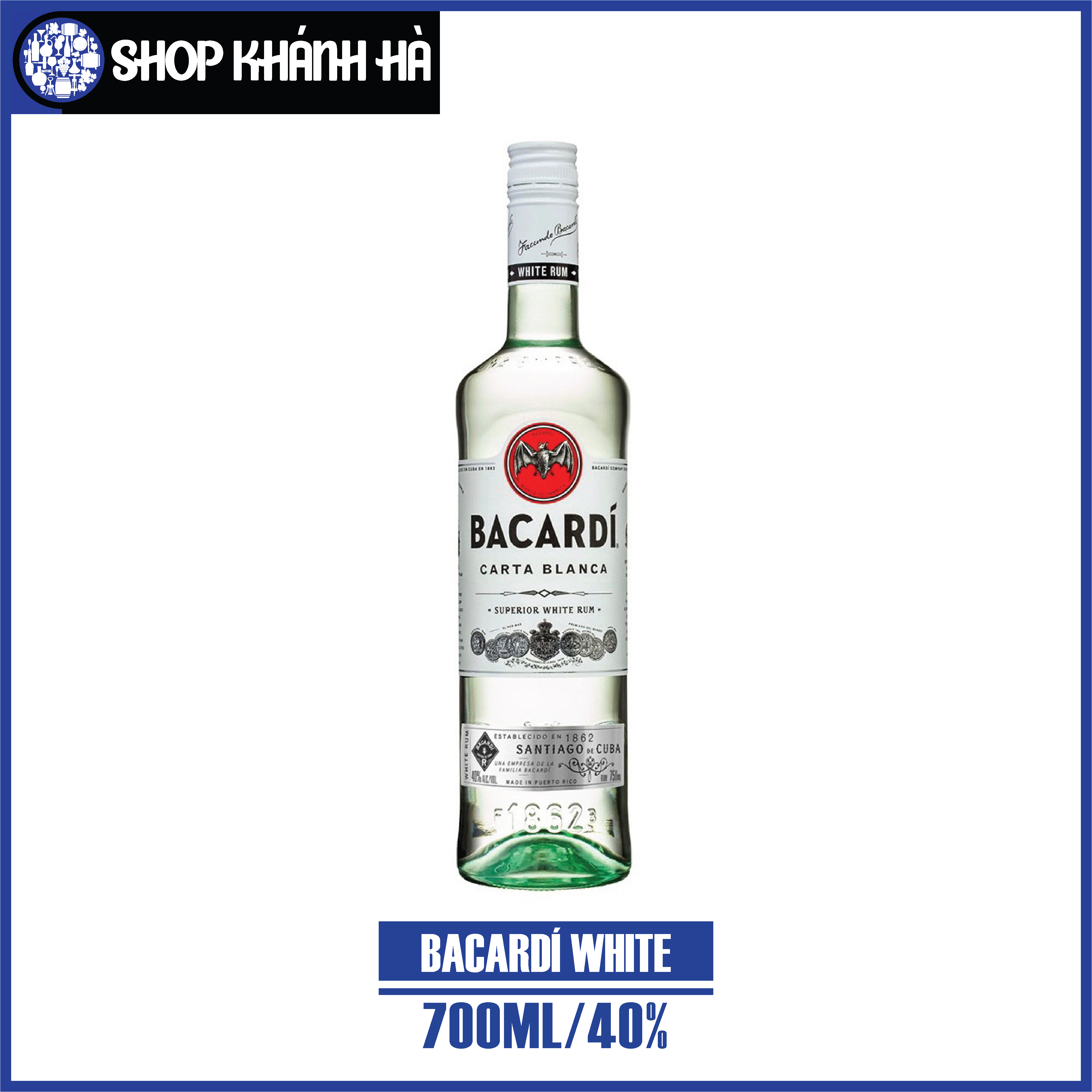 [Shop Khánh Hà] BACARDI WHITE RUM - CHAI/700ML - 40