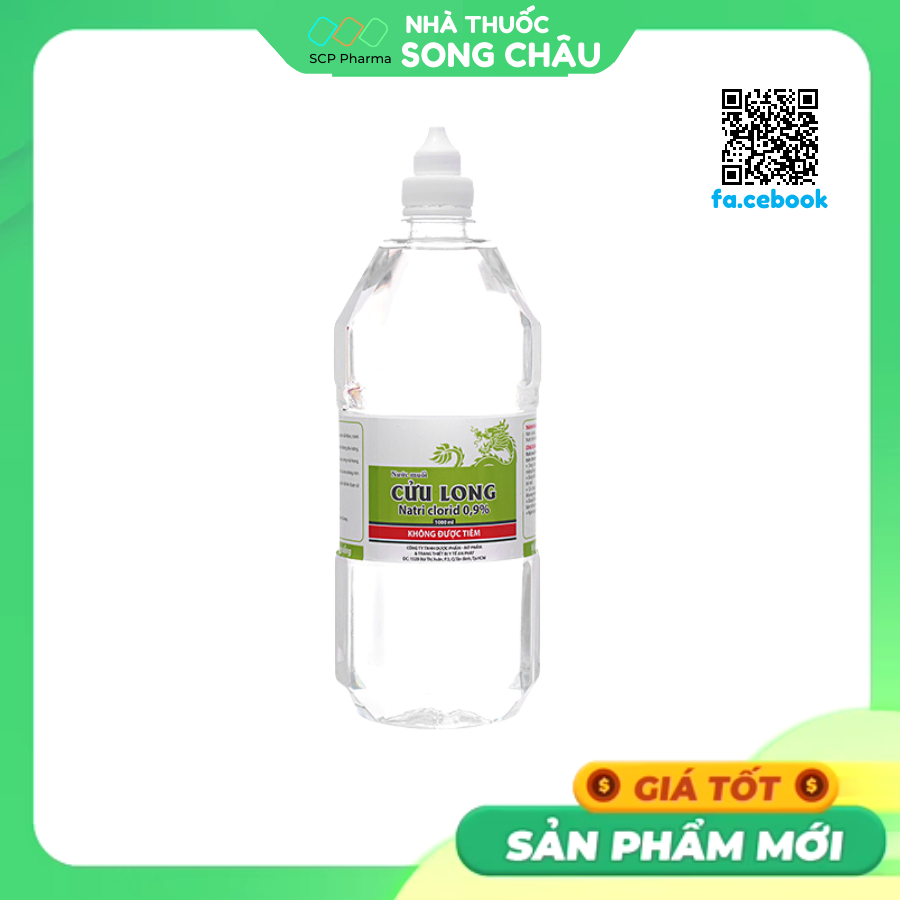 Nước muối sinh lý Natri clorid 09% chai 500ml (chỉ hỏa tốc)