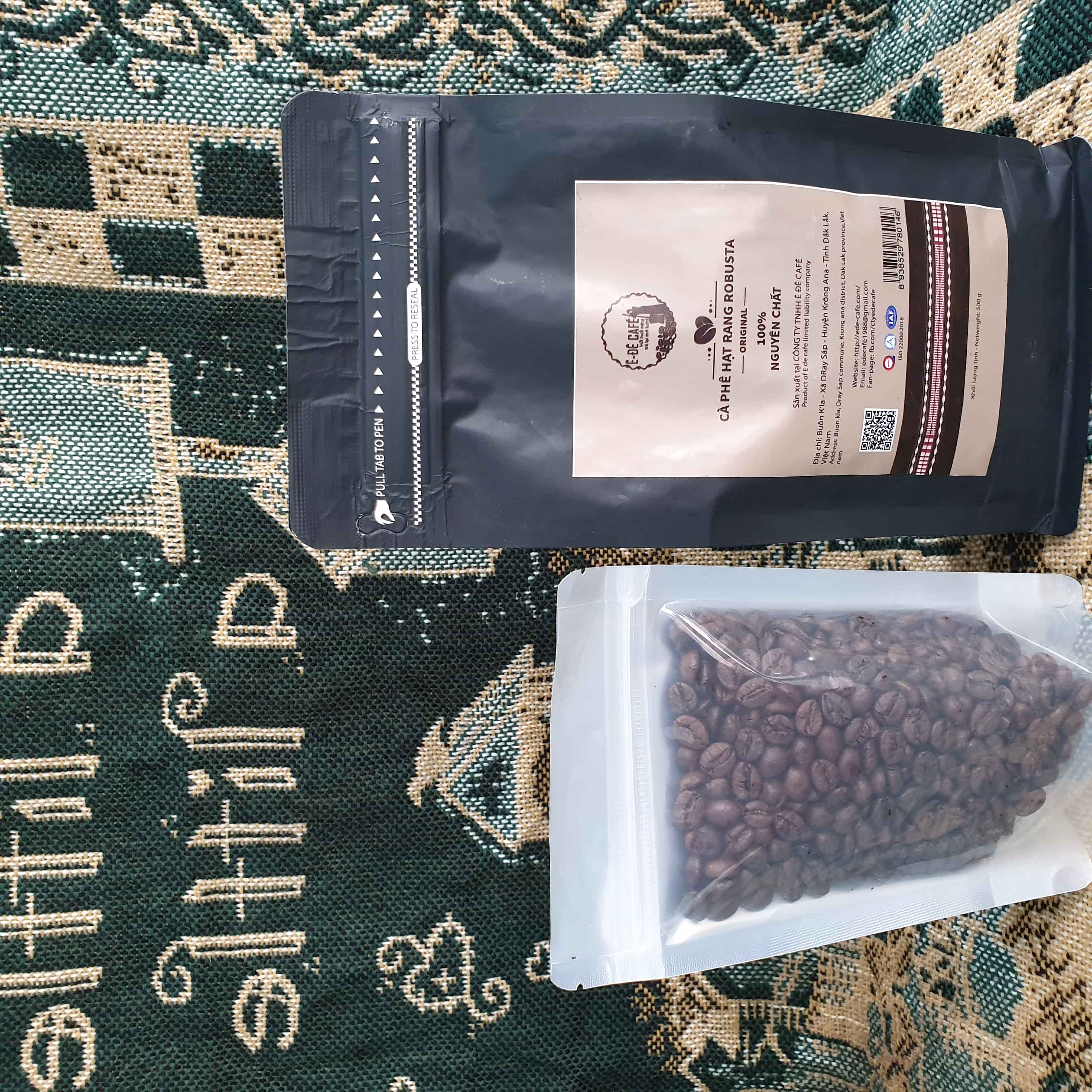 Cà Phê Hạt Rang Robusta Nguyên Chất 100% Thương Hiệu Ê Đê Cafe