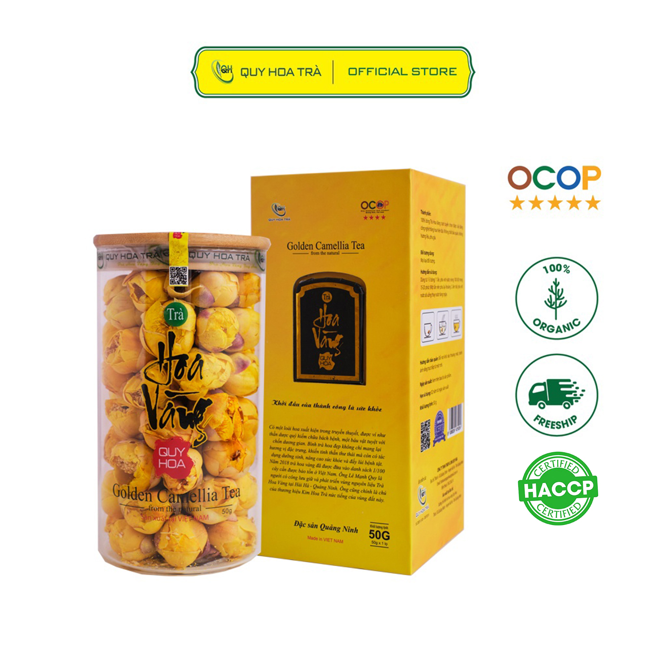 Trà Hoa Vàng Quy Hoa 50G cao cấp ( Hộp cứng)