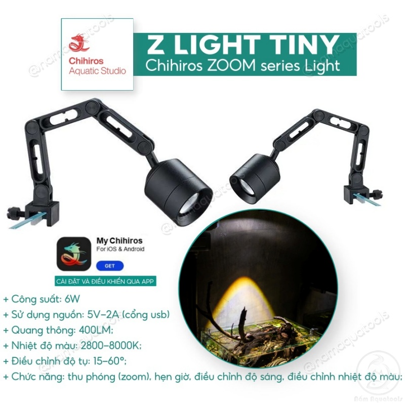 Chihiros z series light - z light tiny | đèn led rọi chihiros có điều chỉnh qua app