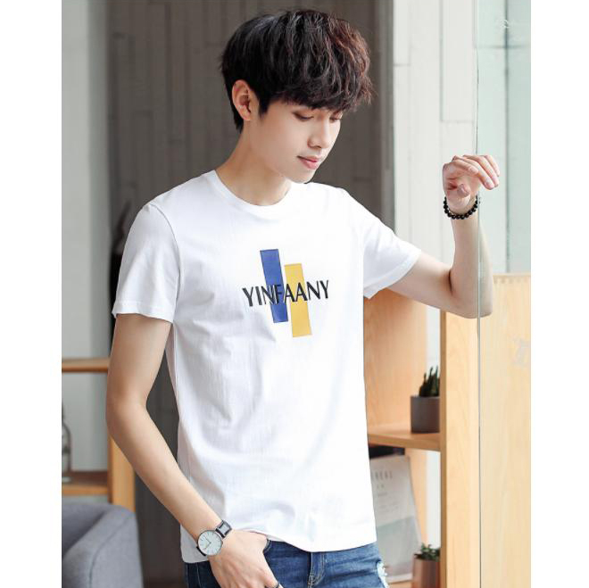 Áo Thun Nam Mẫu Mới 2023 Tay Ngắn Họa Tiết Chữ YINFAANY Phong Cách Đơn Giản Dễ Phối Đồ Shiny Sunday MEN TOP 199