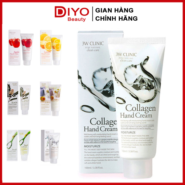 Kem dưỡng da tay 3W Clinic Hand Cream 100ml chính hãng Hàn Quốc - DIYO Beauty