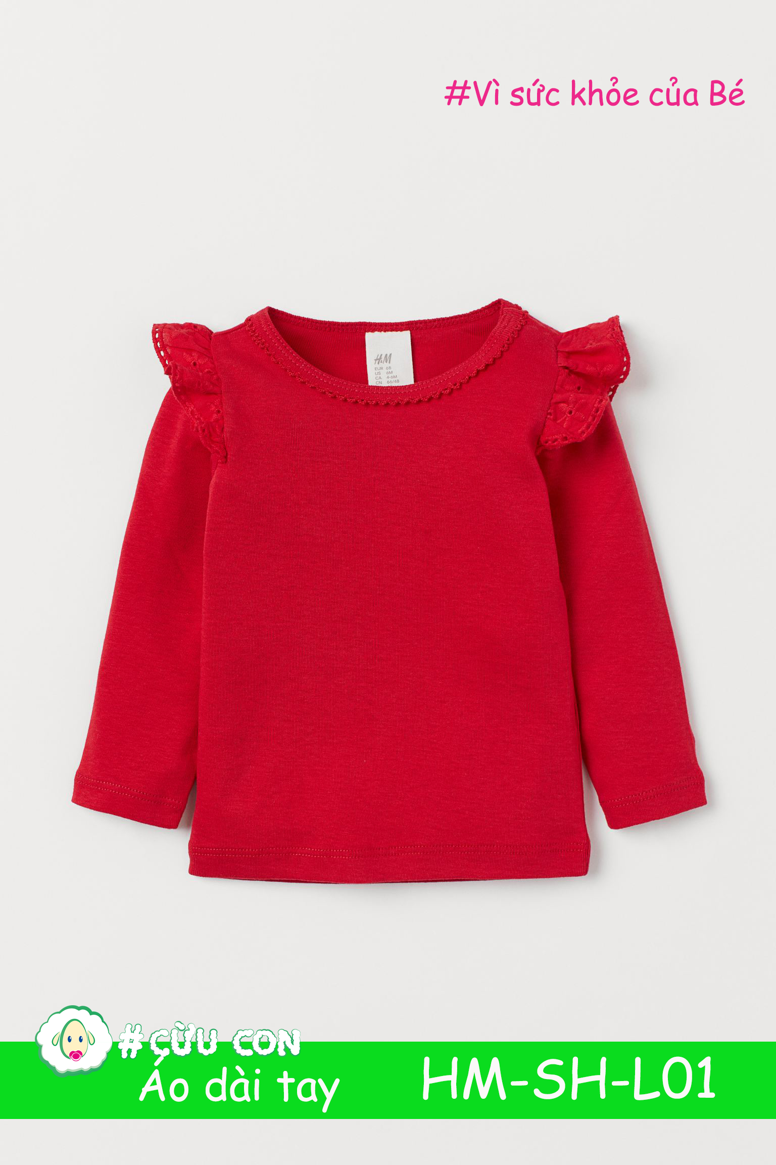 Áo thun bé gái H&M UK Auth - L01