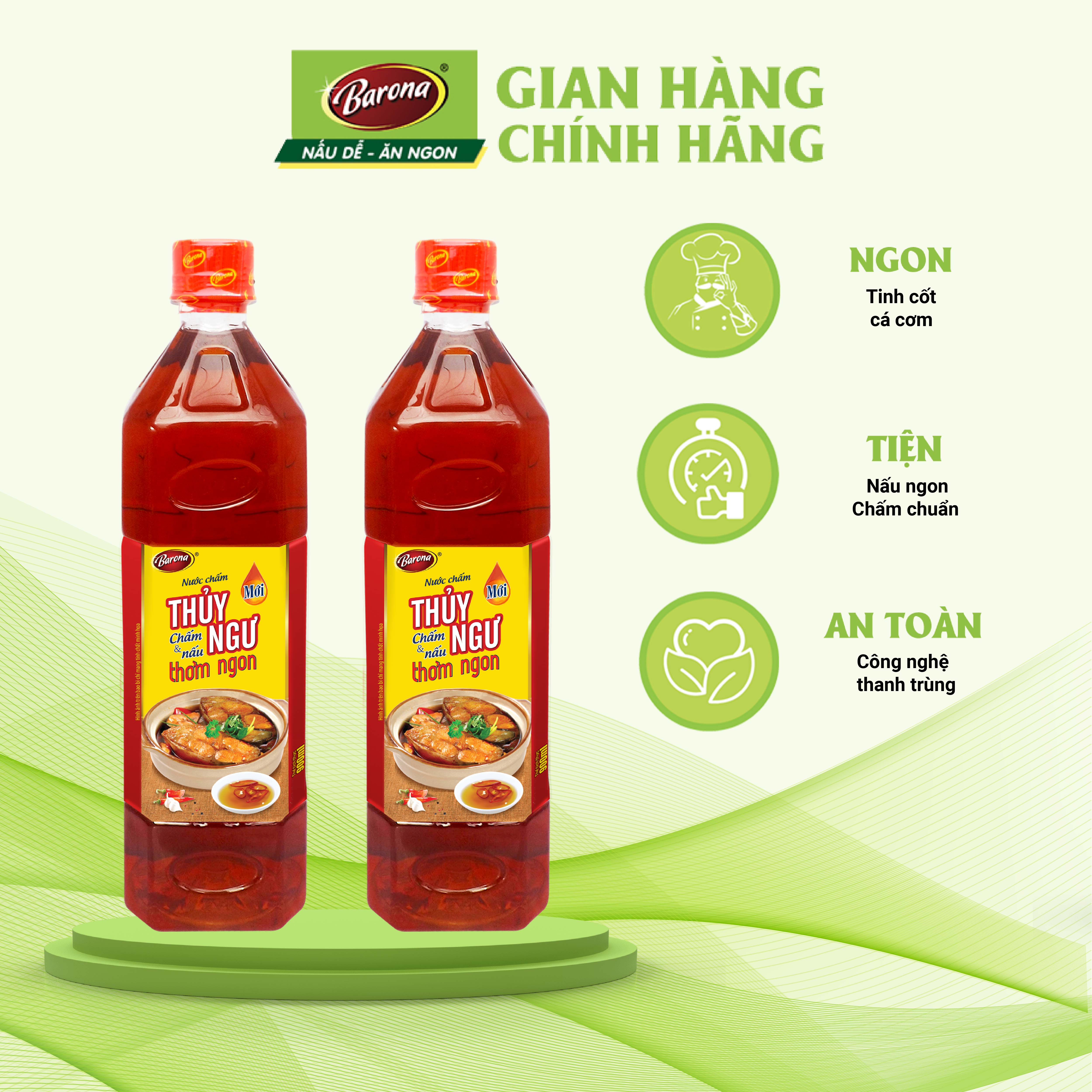 COMBO 2 CHAI Nước Chấm Thủy Ngư Barona 900ml
