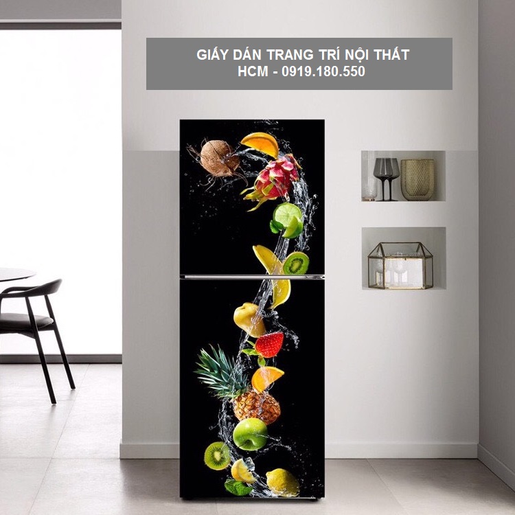 Giấy Decal Dán Tủ Lạnh HOA QUẢ NHIỆT ĐỚI - THUTHAODECOR