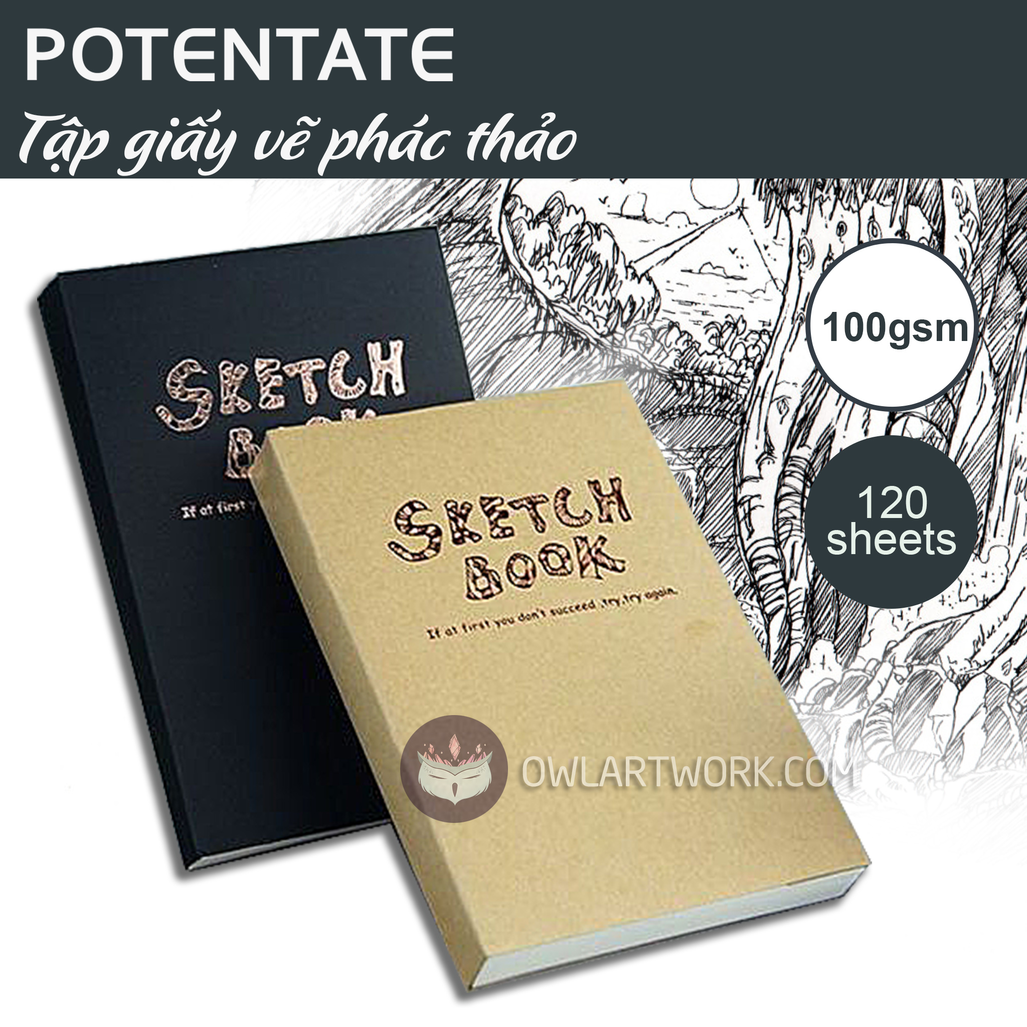 Sổ Vẽ Phác Thảo Potentate A4 100gsm – Sketchbook