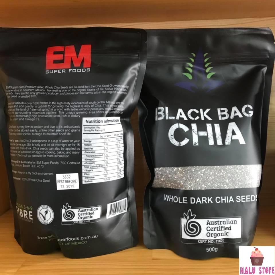 [HCM][SIÊU BỔ DƯỠNG] HẠT CHIA SEEDS BLACK BAG ÚC GÓI 500gr