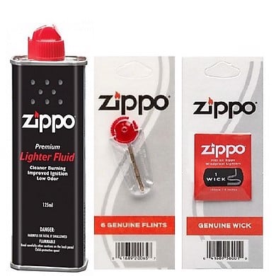 Combo phụ kiện xăng đá bấc zippo chính hãng Mỹ