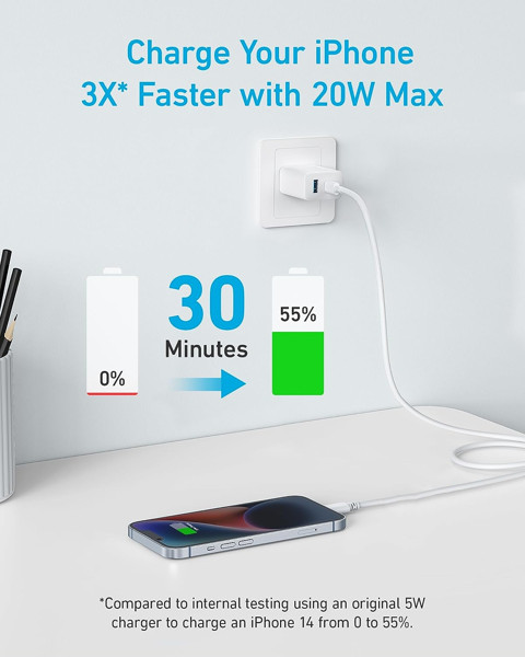 Sạc 2 Cổng Anker 20W - A2348 (Hàng chính hãng bảo hành 12 tháng)