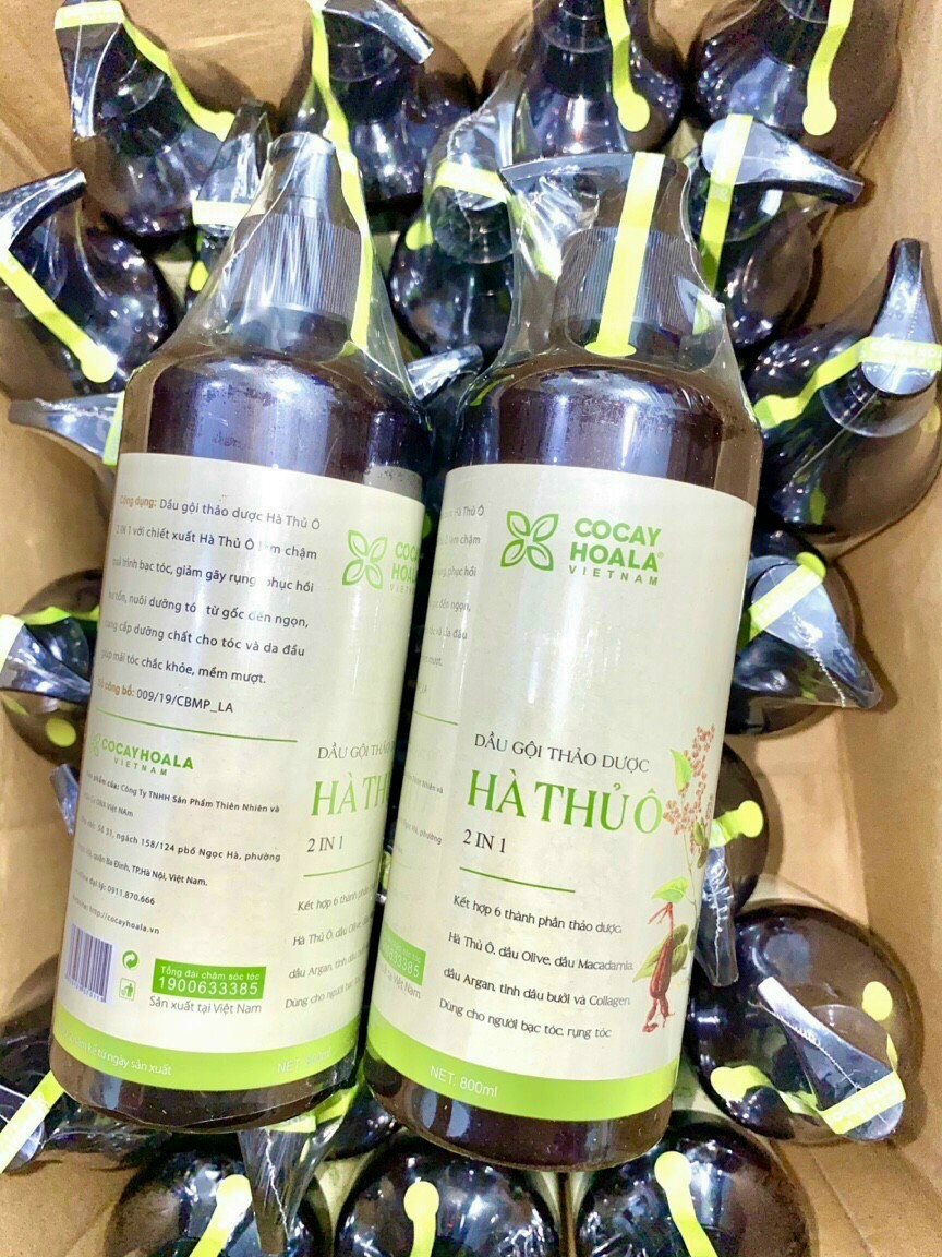 Dầu Gội Thảo Dược Hà Thủ Ô 800ml Kích Mọc Tóc , Ngăn Rụng Phục Hồi Tóc