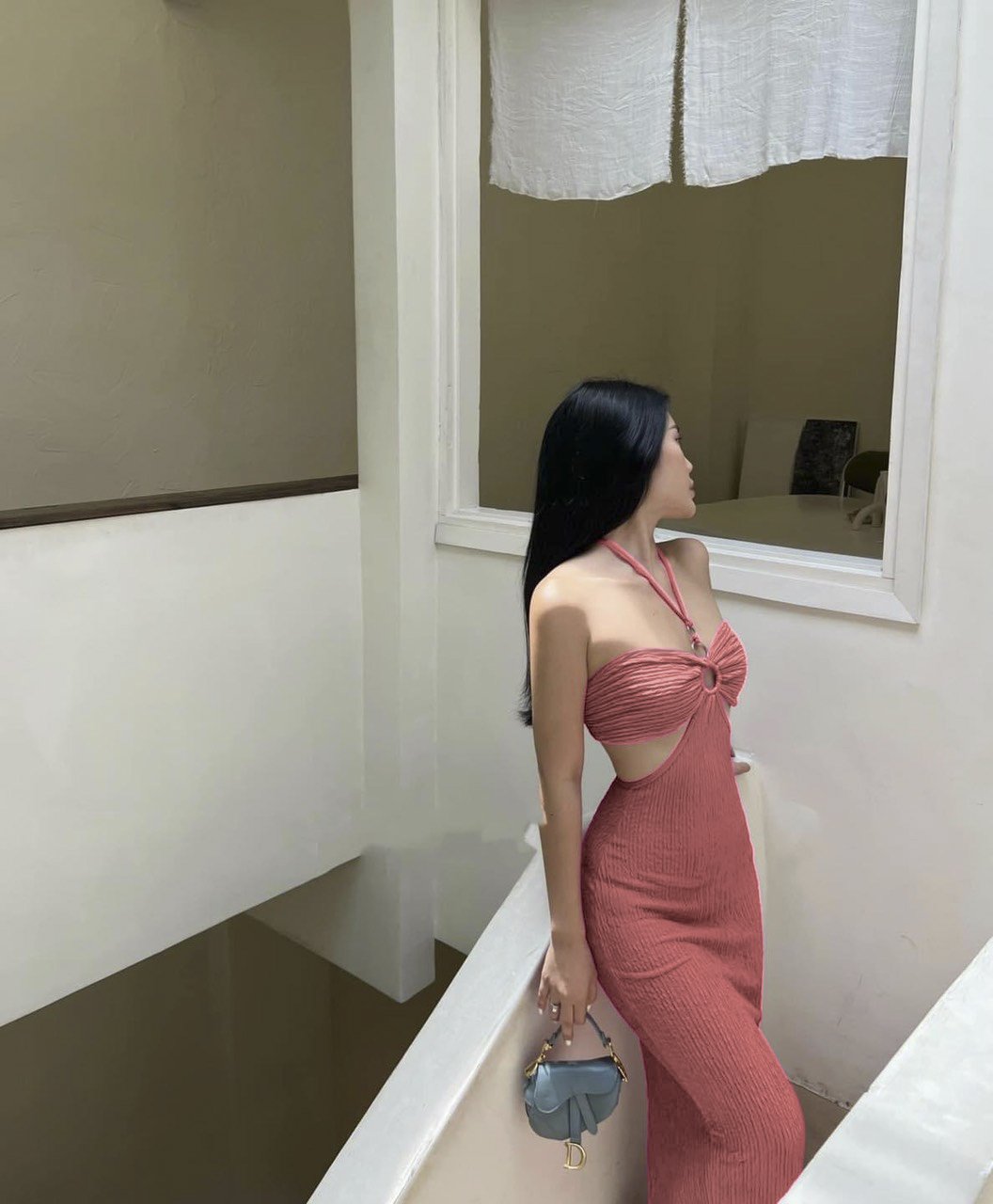 <HÀNG CỰC CHẤT> Đầm maxi dây cổ yếm khoét eo hở lưng siêu đẹp