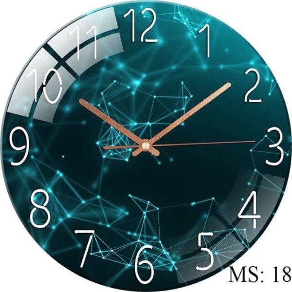 Đồng hồ treo tường TRANG TRÍ phủ bóng pha lê đường kính 35 CM(MS 18)