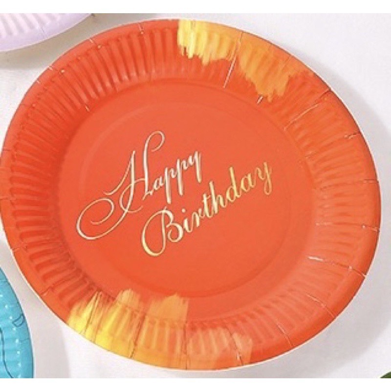 Set 10 đĩa giấy Happy Birthday trang trí sinh nhật