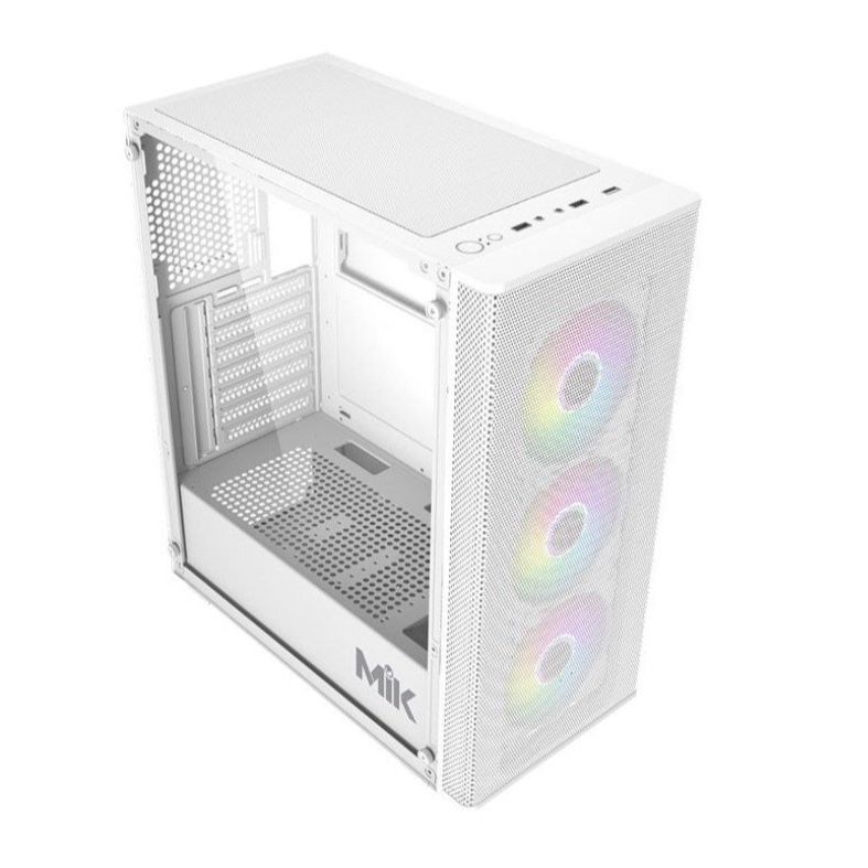 Vỏ Case máy tính MIK AION 3FA Black / White ATX Kèm 3 Fan ARGB Sync (Mới, BH 12T)