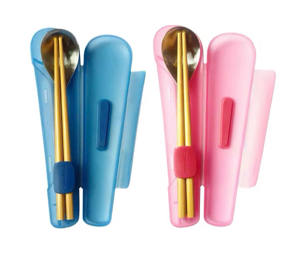 Hộp nhựa đựng muỗng Inox và đũa tre Lock&Lock- HPL103 (2 màu)/ Set muỗng đũa nĩa TLL108