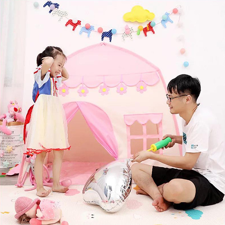 Lều Công Chúa Hoàng Tử Thiết Kế Đáng Yêu hình ngôi nhà chóp nón