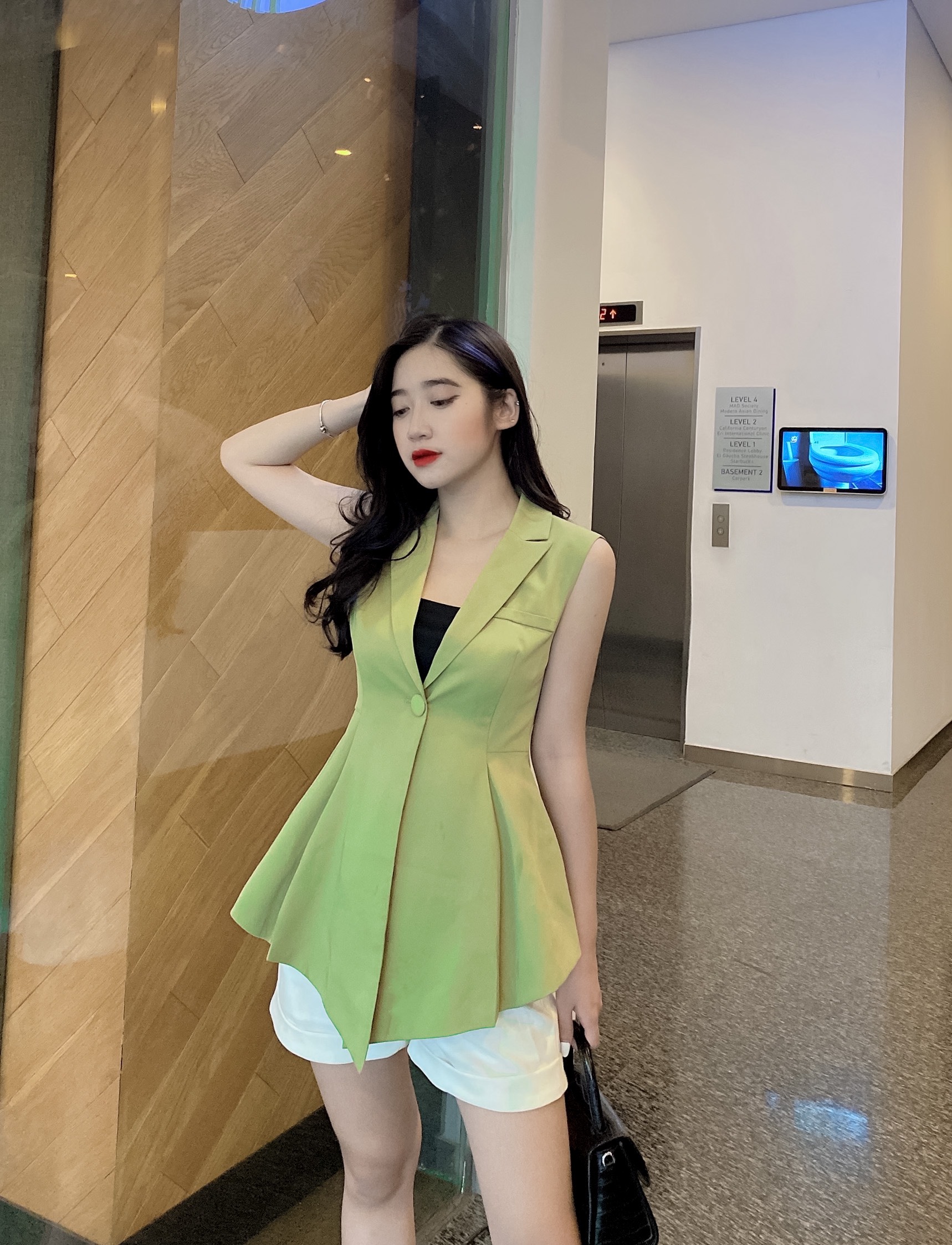 Áo vest mix quần short nữ - hàng thiết kế