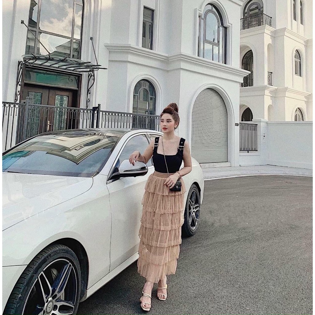Chân váy nữ voan tầng